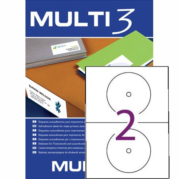 ΕΤΙΚΕΤΕΣ MULTI 3  CD, φ117mm  Π100Φ LASER-INK-COPY