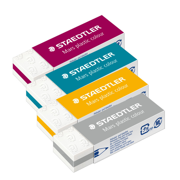 ΓΟΜΟΛΑΣΤΙΧΑ STAEDTLER MARS PLASTIC ΛΕΥΚΗ ΜΕΓΑΛΗ 52650E1 4 ΧΡΩΜΑΤΑ
