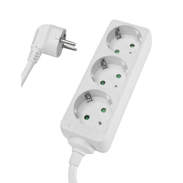 ΠΟΛΥΜΠΡΙΖΟ POWERTECH 3Θ  3Χ1,5mm ΚΑΛΩΔΙΟ 1.5m ΧΡΩΜΑ ΛΕΥΚΟ