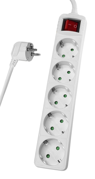 ΠΟΛΥΜΠΡΙΖΟ POWERTECH 3Θ+ΔΙΑΚΟΠΤΗ  3Χ1,5mm ΚΑΛΩΔΙΟ 1.5m ΧΡΩΜΑ ΛΕΥΚΟ