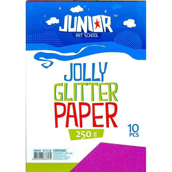 ΧΑΡΤΟΝΙΑ GLITTER A4 250g ΡΟΣ-ΦΟΥΞ ΠΑΚΕΤΟ 10ΤΕΜΑΧΙΑ J-136134
