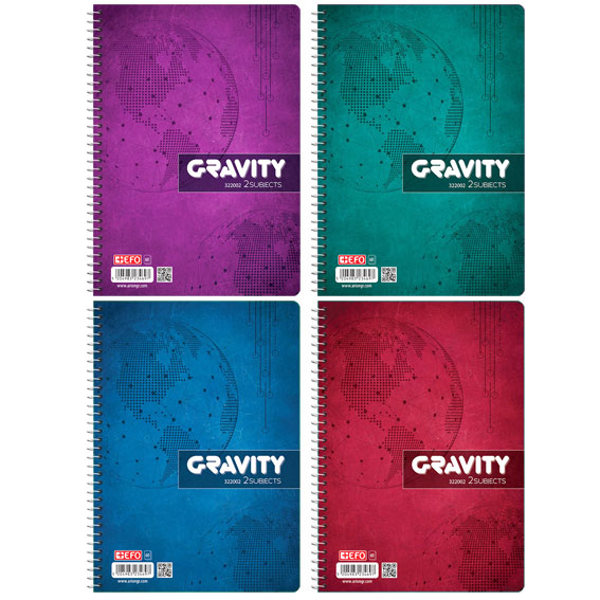 ΤΕΤΡΑΔΙΟ ΣΠ. GRAVITY 17Χ25 Β5 2Θ 4 ΧΡΩΜΑΤΑ 60φ./120σελ.
