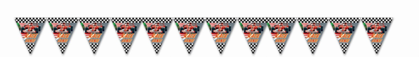 ΣΗΜΑΙΑΚΙΑ ΠΑΡΤΥ-ΓΕΝΕΘΛΙΩΝ RACE CARS ΣΕΤ=12ΣΗΜΑΙΕΣ 22x27cm x2.4m