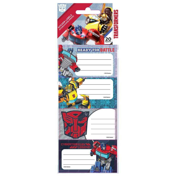 ΕΤΙΚΕΤΕΣ ΣΧΟΛΙΚΕΣ TRANSFORMERS ΠΑΚΕΤΟ ΜΕ 20 ΕΤΙΚΕΤΕΣ (4X5ΦΥΛΛΑ) 000483228