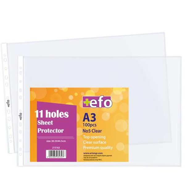 ΖΕΛΑΤΙΝΕΣ ΤΡΥΠΕΣ Α3 +EFO No5 100Τ CLEAR 30,5X44.5cm ΕΝΙΣΧΥΜΕΝΗ