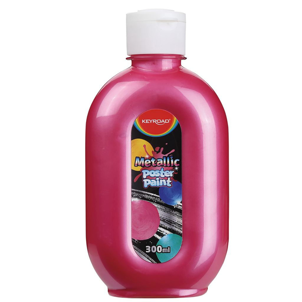 ΤΕΜΠΕΡΑ KEYROAD POSTER PAINT METALLIC 300ml ΚΟΚΚΙΝΟ KR-972112