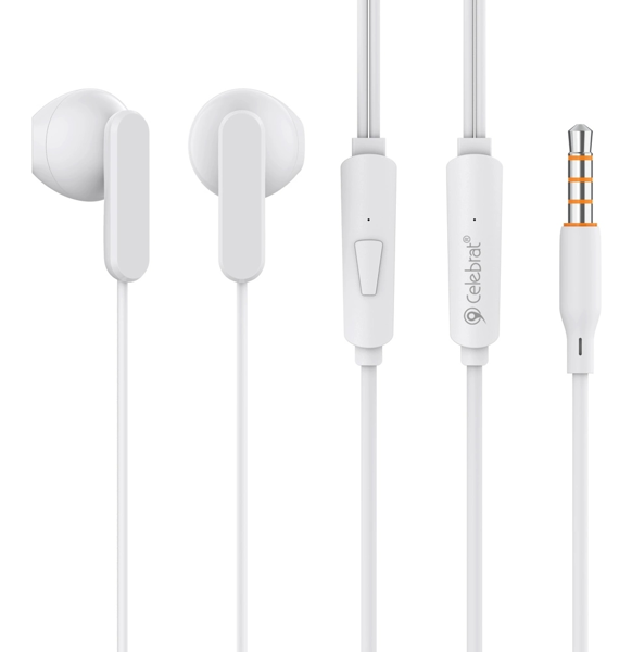ΑΚΟΥΣΤΙΚΑ ΜΙΝΙ CELEBRAT G25 WHITE HANDSFREE 1.2Μ ΣΙΛΙΚΟΝΗΣ