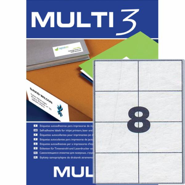 ΕΤΙΚΕΤΕΣ MULTI 3  105Χ74  Π100Φ LASER-INKJET-COPY