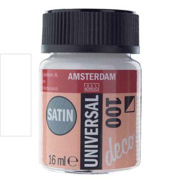 ΧΡΩΜΑ DECORFIN UNIVERSAL SATIN 16ml WHITE-ΛΕΥΚΟ Νο100