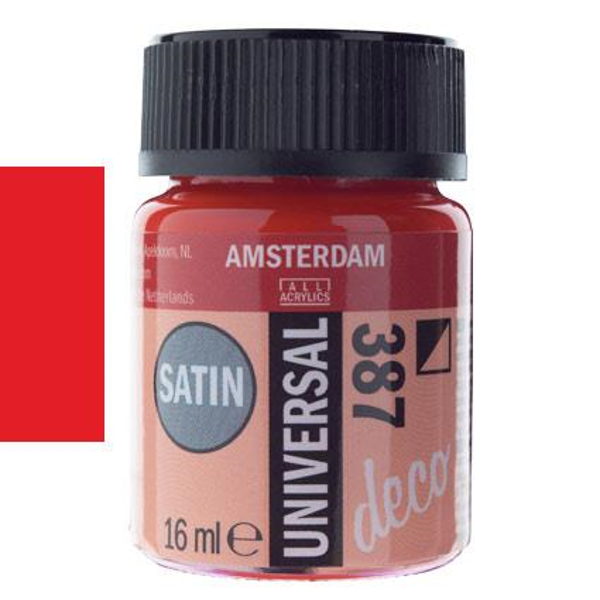 ΧΡΩΜΑ DECORFIN UNIVERSAL SATIN 16ml BRIGTH RED-ΚΟΚΚΙΝΟ ΦΩΤΕΙΝΟ Ν