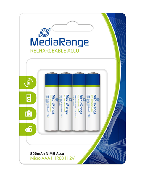 ΜΠΑΤΑΡΙΕΣ MEDIARANGE 4ΧΑΑΑ /HR03 1,2V 800mAh Ni-Mh ΕΠΑΝΑΦΟΡΤΡΙΖΟΜΕΝΕΣ