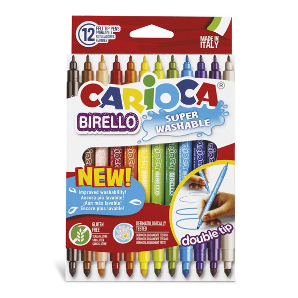 ΜΑΡΚΑΔΟΡΟΙ CARIOCA BIRELLO 12ΧΡΩΜ.ΛΕΠΤΟΙ SUPERWASHABLE-ΠΛΕΝΟΜΕΝΟI