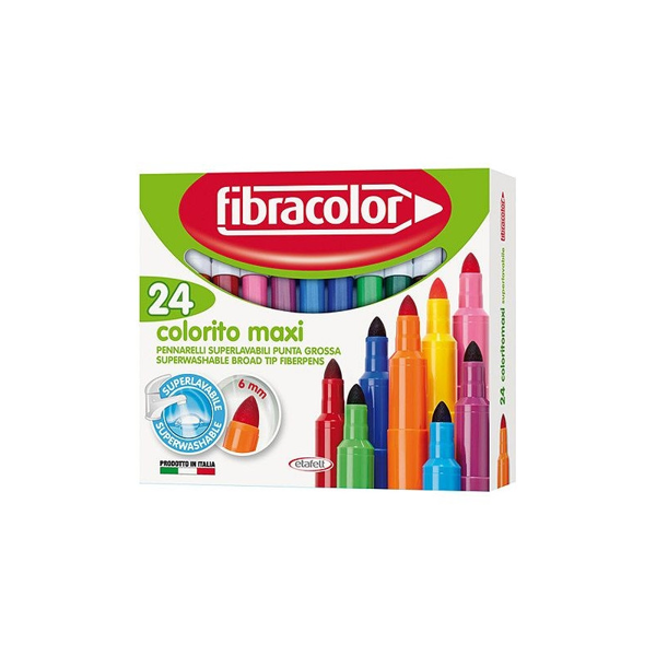 ΜΑΡΚΑΔΟΡΟΙ FIBRACOLOR MAXI 24 ΧΡΩΜ. SUPERWASHABLE