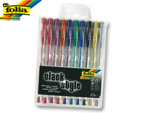 ΣΤΥΛΟ FOLIA GEL METALLIC 1,0mm  ΣΕΤ10 ΧΡΩΜΑΤΑ ΓΕΡΜΑΝΙΑΣ