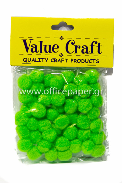 ΠΟΜ ΠΟΜ VALUE CRAFT 15mm 50TEM ΠΡΑΣΙΝΟ