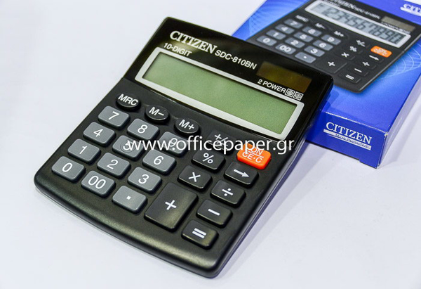 ΑΡΙΘΜΟΜΗΧΑΝΗ CITIZEN  10ΨΗΦ. SDC-810BN 10X12εκ ΗΛΙΑΚΟ+ΜΠΑΤΑΡΙΑ
