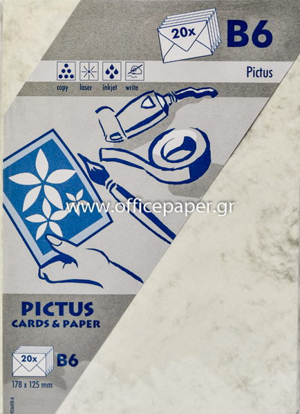 ΦΑΚΕΛΛΟΣ PICTUS B6 125X178mm ΜΑΡΜΑΡΟ ΓΚΡΙ 20ΤΕΜ