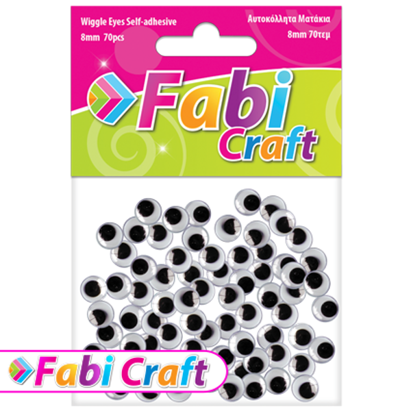 ΜΑΤΑΚΙΑ ΣΤΡΟΓΓΥΛΑ 8mm FABI 70ΤΕΜ ΑΥΤΟΚΟΛΛΗΤΑ