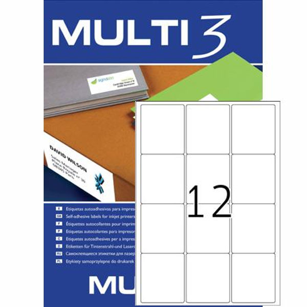 ΕΤΙΚΕΤΕΣ MULTI 3  63X72.5mm  Π100Φ LASER-INKJET-COPY