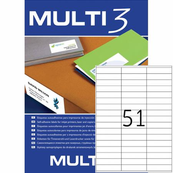ΕΤΙΚΕΤΕΣ MULTI 3  70X16.9mm  Π100Φ LASER-INKJET-COPY
