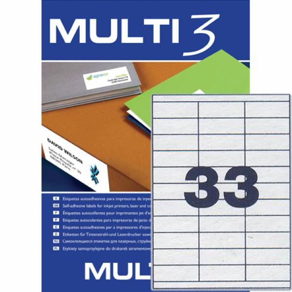 ΕΤΙΚΕΤΕΣ MULTI 3  70X25.4mm  Π100Φ LASER-INKJET-COPY