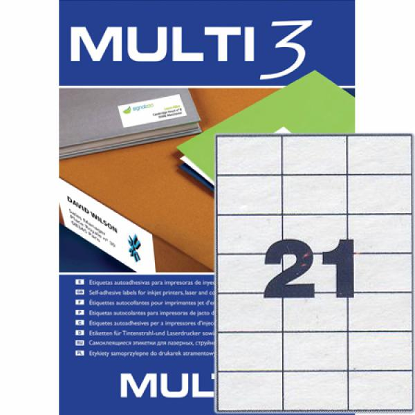 ΕΤΙΚΕΤΕΣ MULTI 3  70X42.4mm  Π100Φ LASER-INKJET-COPY