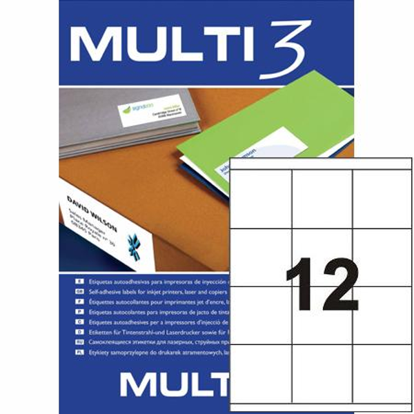 ΕΤΙΚΕΤΕΣ MULTI 3  70X67.7mm  Π100Φ LASER-INKJET-COPY