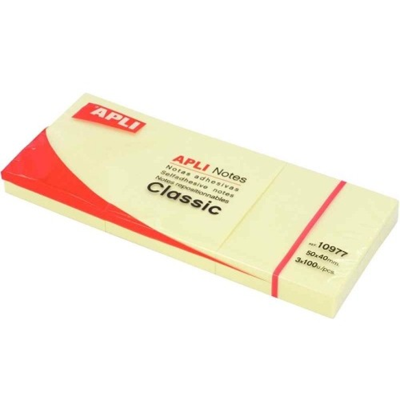 ΧΑΡΤΑΚΙΑ ΑΥΤΟΚΟΛΛΗΤΑ APLI 75X75  ΚΙΤΡΙΝΟΣ 100Φ. 10975