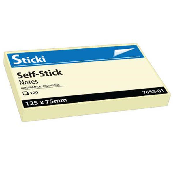 ΧΑΡΤΑΚΙΑ ΚΙΤΡΙΝΑ ΑΥΤΟΚ. STICKI 125X75mm  X100Φ  7655-01