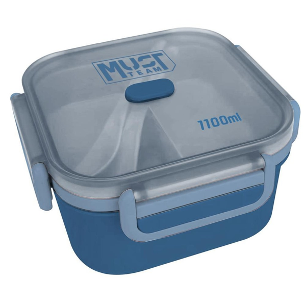 ΦΑΓΗΤΟΔΟΧΕΙΟ 1100ML PP ΜΕ ΚΟΥΤΑΛΙ & ΠΙΡΟΥΝΙ 16,6X16,6X8,8CM 3ΧΡ MUST TEAM