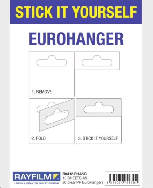 ΑΥΤΟΚΟΛΛΗΤΑ ΚΡΕΜΑΣΤΡΑΚΙΑ RAYFILM EUROHANGERS A5 (πακέτο 10φυλ./80 hangers)