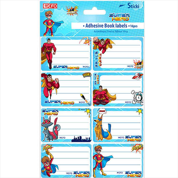 ΕΤΙΚΕΤΕΣ ΣΧΟΛΙΚΕΣ EFO 16TEM SUPER HERO 213121 2022