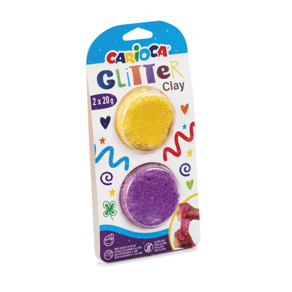 ΠΗΛΟΣ CARIOCA GLITTER ΒΑΖΑΚΙΑ 2X20gr ΚΙΤΡΙΝΟ-ΦΟΥΞ 42128