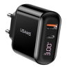 ΦΟΡΤΙΣΤΗΣ ΜΠΡΙΖΑΣ USAMS  T23, USB & type-C, οθόνη, 18W 3A, μαύρος