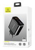ΦΟΡΤΙΣΤΗΣ ΜΠΡΙΖΑΣ USAMS  T23, USB & type-C, οθόνη, 18W 3A, μαύρος
