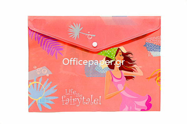 ΦΑΚΕΛΟΣ ΚΟΥΜΠΙ FAIRY TALE A4 (24Χ33cm) PINK DRESS 29016
