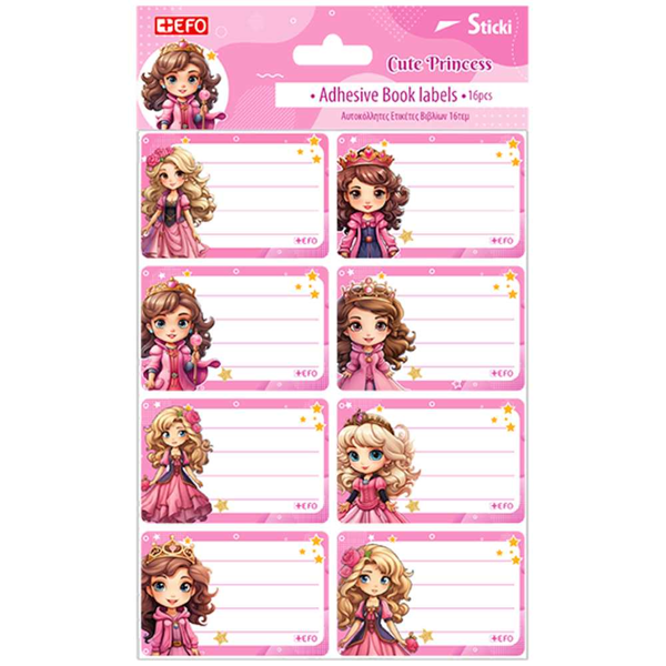 ΕΤΙΚΕΤΕΣ ΣΧΟΛΙΚΕΣ EFO 16TEM CUTE PRINCESS 213133