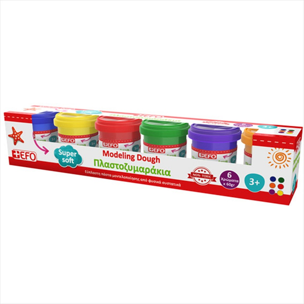 ΠΛΑΣΤΟΖΥΜΑΡΑΚΙΑ +EFO 6ΧΡΩΜΑΤΑ 6X60gr Νο:770660