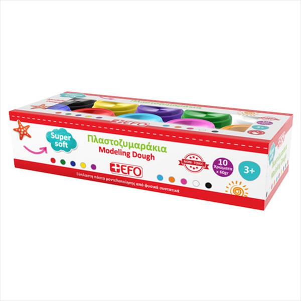 ΠΛΑΣΤΟΖΥΜΑΡΑΚΙΑ +EFO 10 ΧΡΩΜΑΤΑ 10X60gr Νο:770960