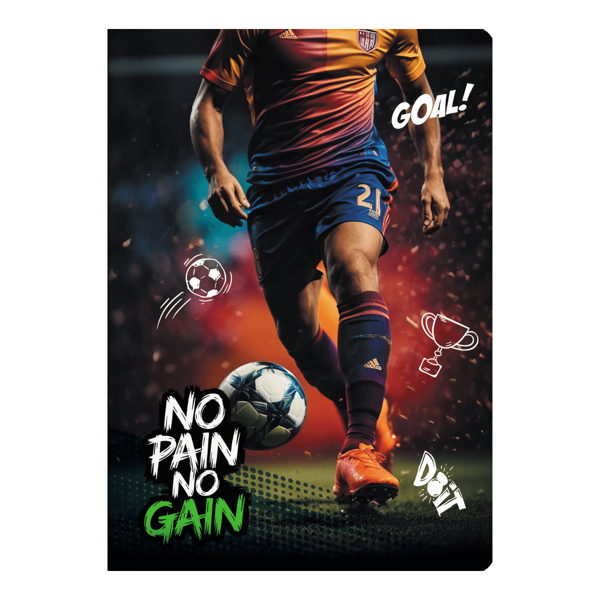 ΤΕΤΡΑΔΙΟ ΚΑΡΦΙΤΣΑ NO PAIN NO GAIN 17X25 40Φ SALKO 7142