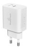 ΦΟΡΤΙΣΤΗΣ ΜΠΡΙΖΑΣ POWERTECH PT-1044 FAST CHARGE USB & USB-C, PD QC3.0, 30Watt , λευκός