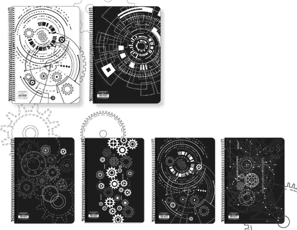 ΤΕΤΡΑΔΙΟ ΣΠΙΡΑΛ GEARS Α4 21Χ29 2Θ ΡΙΓΕ 60Φ 40604