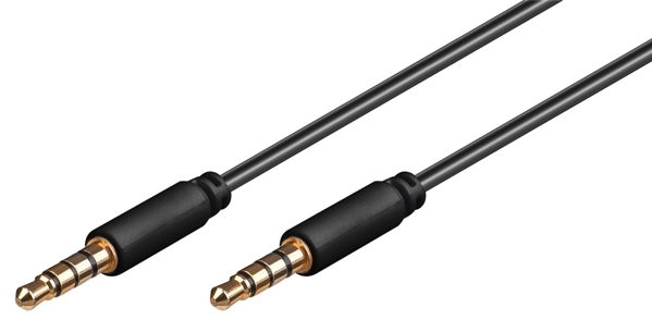 ΚΑΛΩΔΙΟ AUDIO ΠΡΟΕΚΤΑΣΗ GOOBAY καλωδίου ήχου 3.5mm 63824, 4-pin, slim, CU, 0.5m, μαύρο