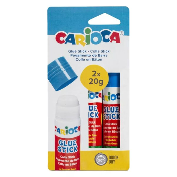ΚΟΛΛΑ CARIOCA stick 40gr QUICK DRY BLISTER 2TEM No 43058