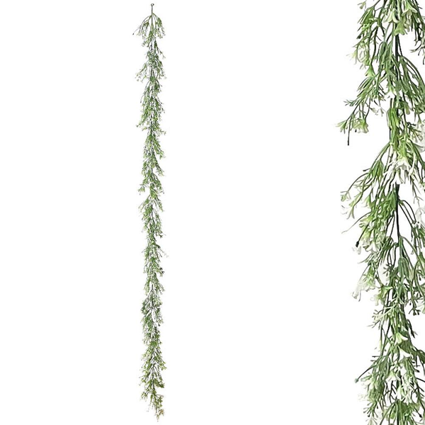 ΓΙΡΛΑΝΤΑ ΠΡΑΣΙΝΑΔΑΣ ME ΜΩΒ ΑΝΘΑΚΙΑ - ΥΨΟΣ 180cm 00-40004-3