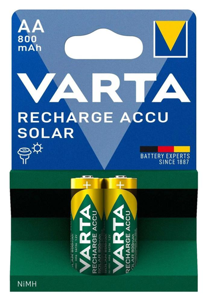ΜΠΑΤΑΡΙΕΣ VARTA ΛΙΘΙΟΥ ΕΠΑΝΑΦΟΡΤΙΖΟΜΕΝΕΣ SOLAR R06 AA 80mAh 1.2V 2 ΤΕΜ