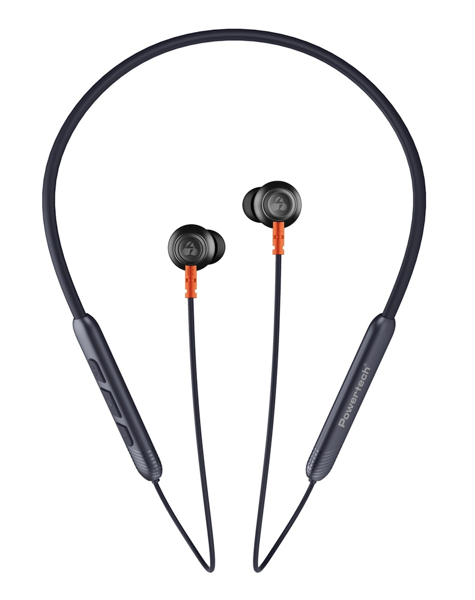 ΑΚΟΥΣΤΙΚΑ BLUETOOTH POWERTECH ΛΑΙΜΟΥ PT-1228 με μαγνήτη, Bluetooth ENC 10mm 180mAh, μαύρα