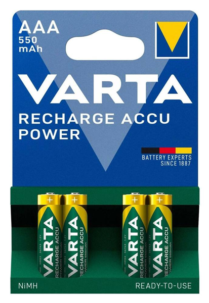 ΜΠΑΤΑΡΙΕΣ VARTA ΛΙΘΙΟΥ ΕΠΑΝΑΦΟΡΤΙΖΟΜΕΝΕΣ SOLAR R03 AAA 550mAh 1.2V 4 ΤΕΜ