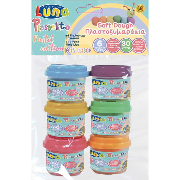 ΠΛΑΣΤΟΖΥΜΑΡΑΚΙΑ LUNA  PASTEL 6X30gr KAI 6 ΚΑΠΑΚΙΑ-ΚΑΛΟΥΠΙΑ  Νο 000647069