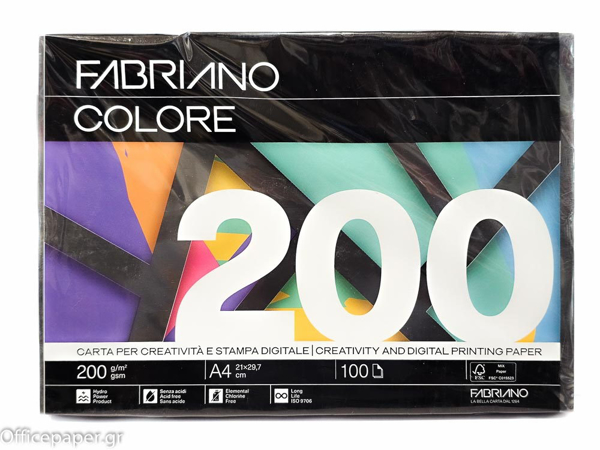 ΧΑΡΤΙ FABRIANO 200GR A4 BLACK ΠΑΚ. 100 ΦΥΛΛΑ